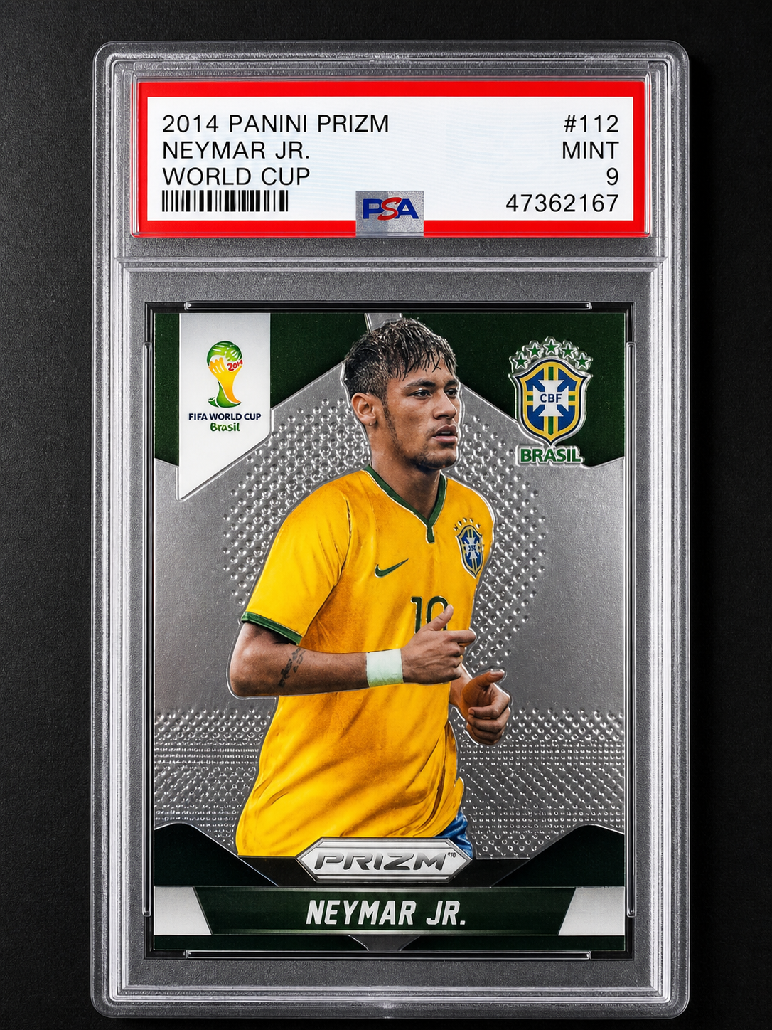 NEYMAR JR 2014 PANINI PRIZM WORLD CUP PSA 9