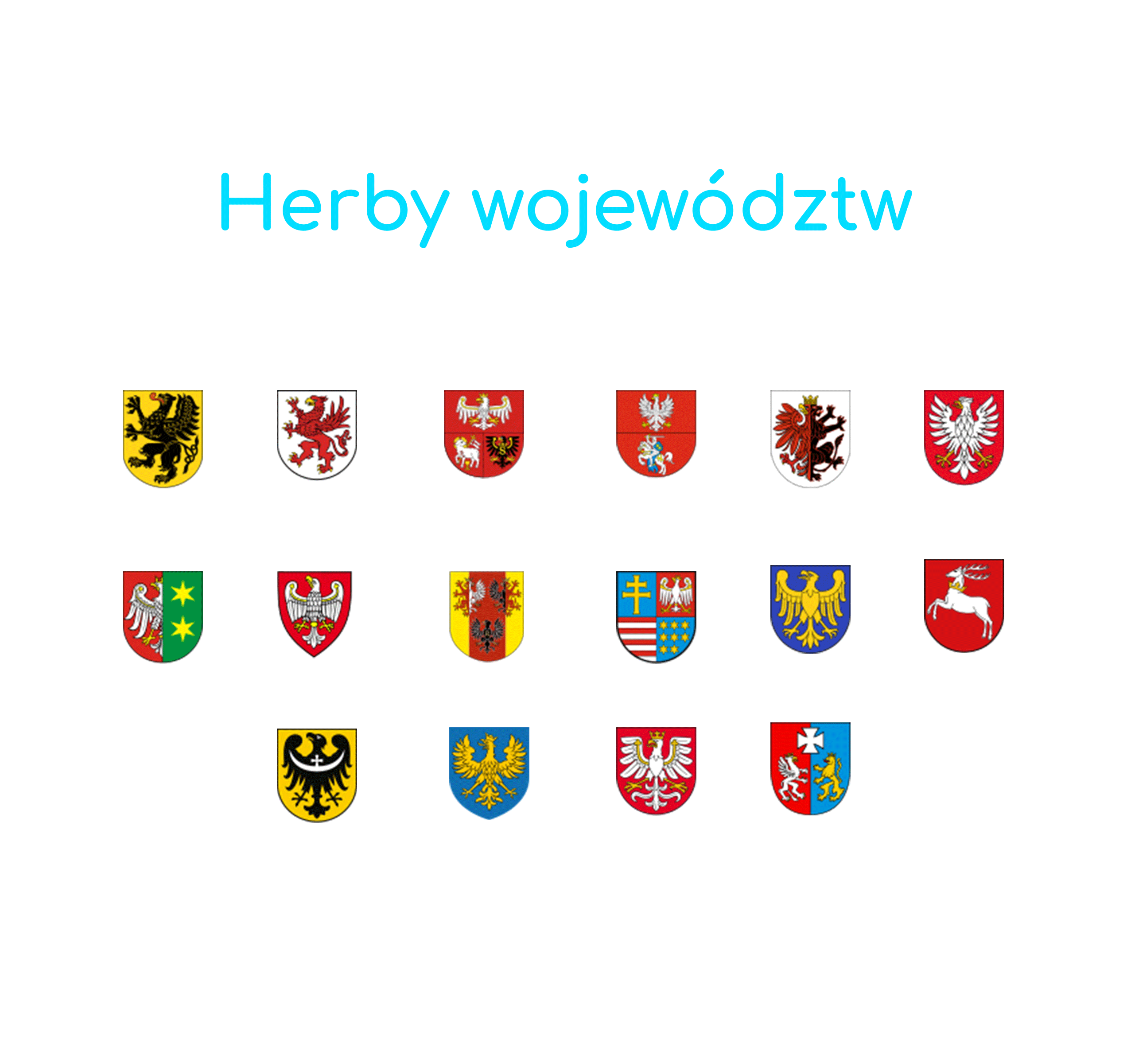 Zestaw herbów województw Polski