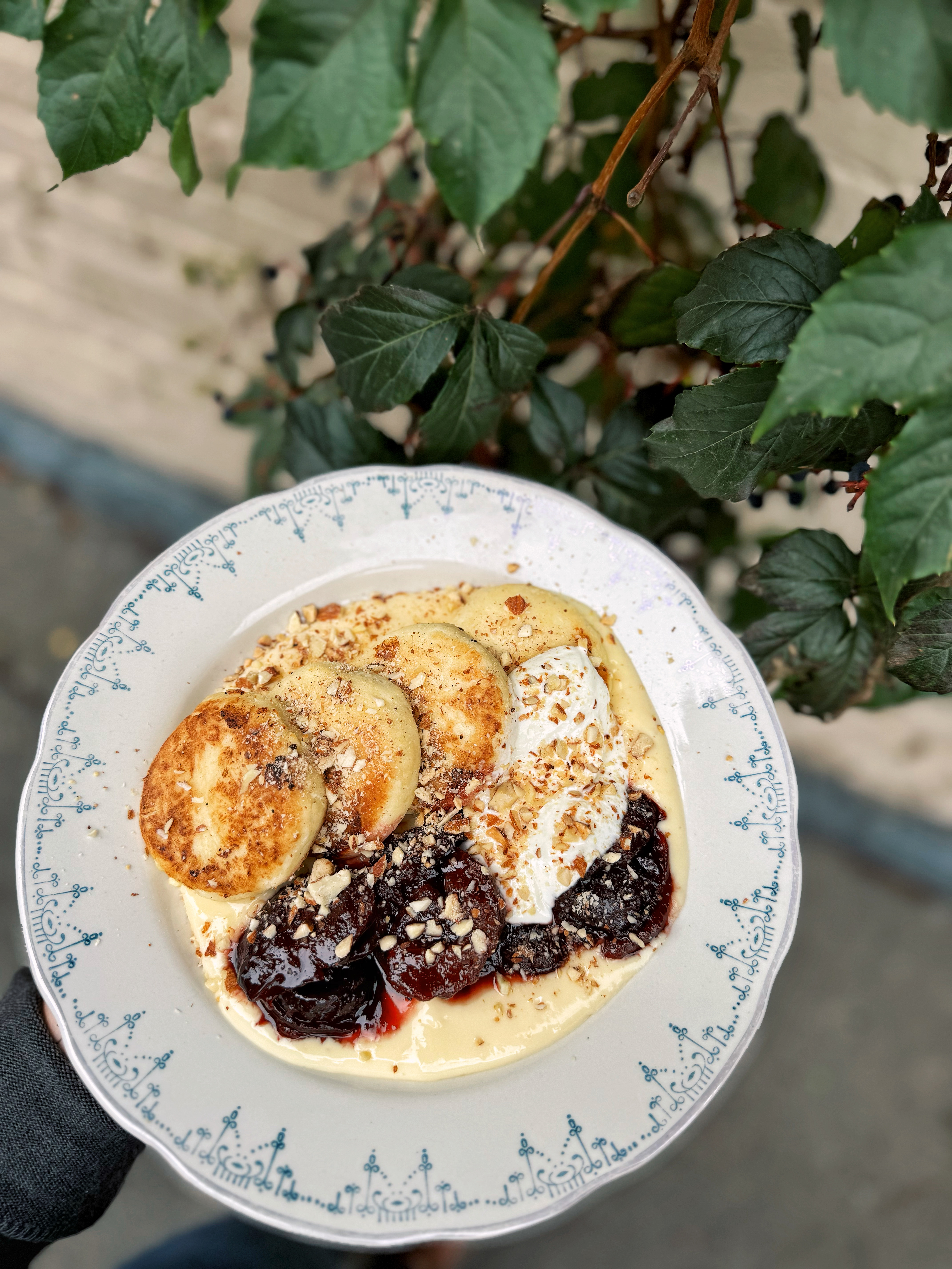 Cheese pancakes with catalаna cream