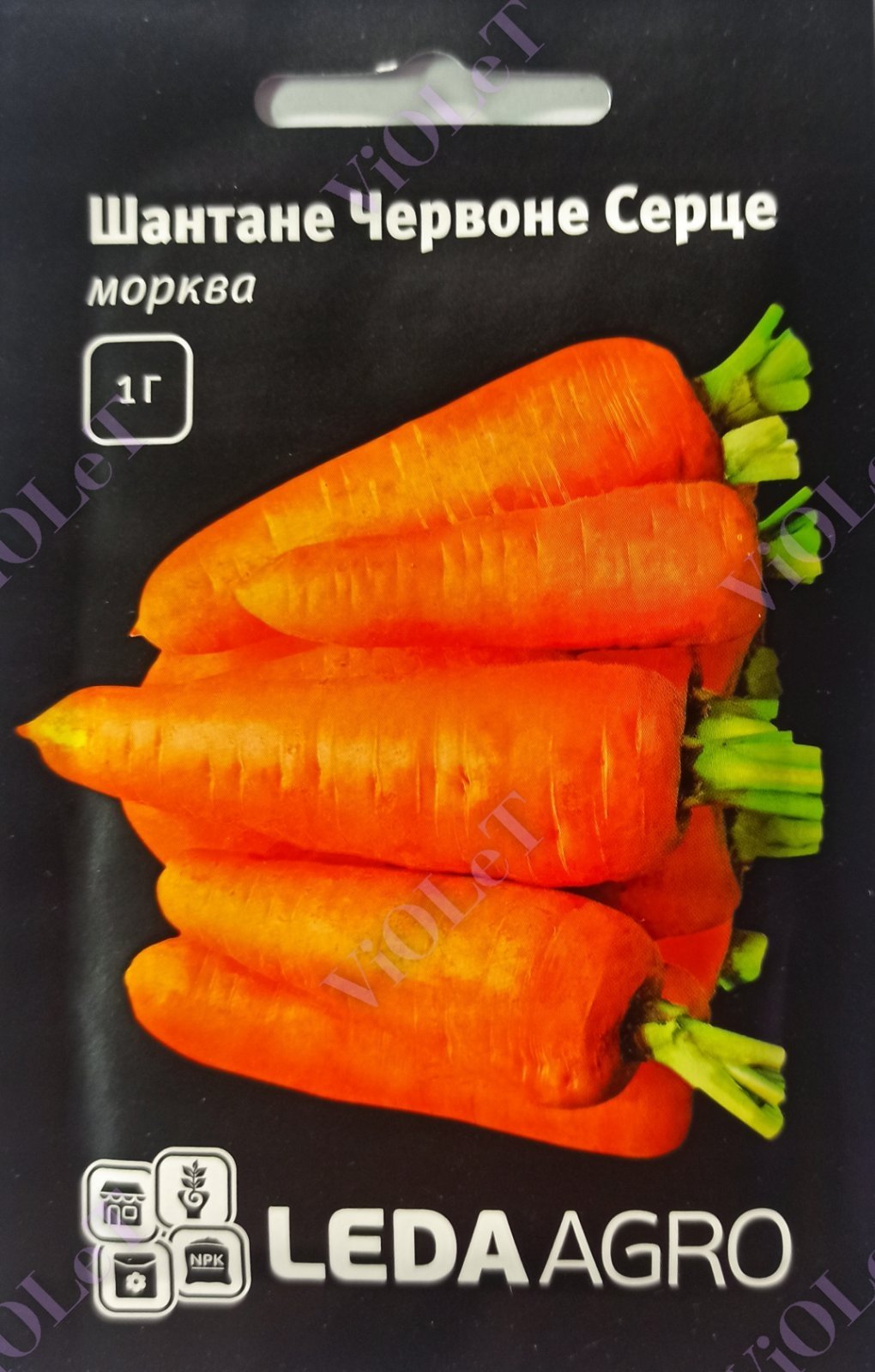Морква Червоне Серце шантане, 1 г Leda