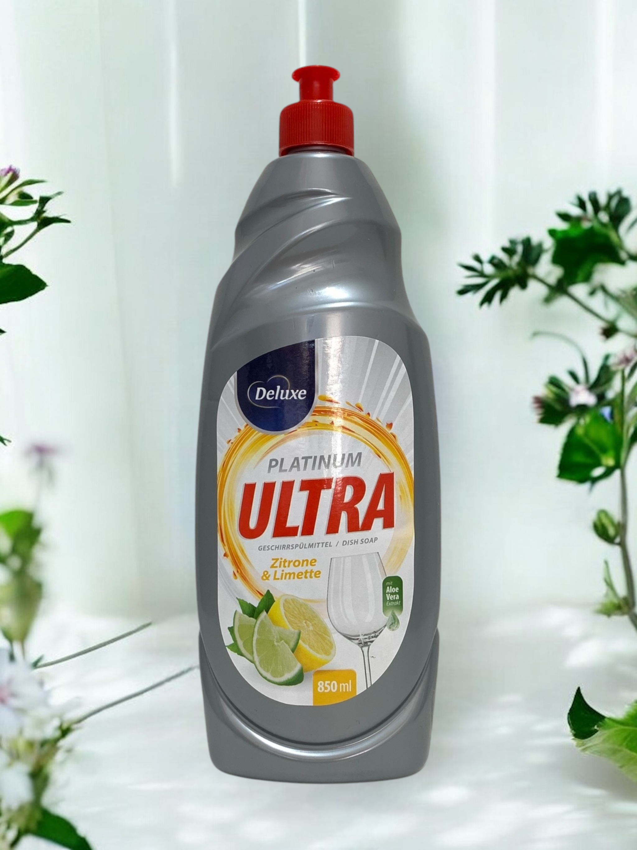 DELUXE ULTRA PLATINUM Рідина для миття посуду "Лимон і Лайм" (850мл)