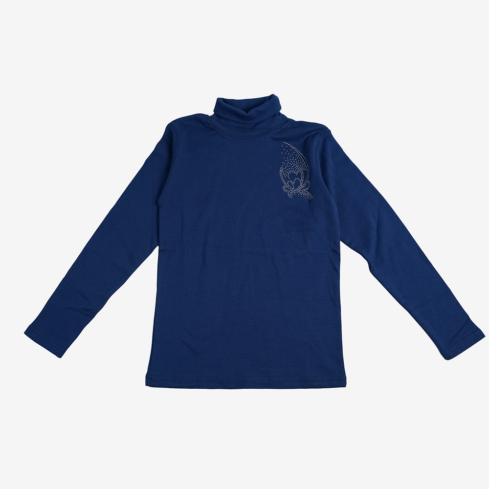 Гольф стрази, утеплений, синій 152,158