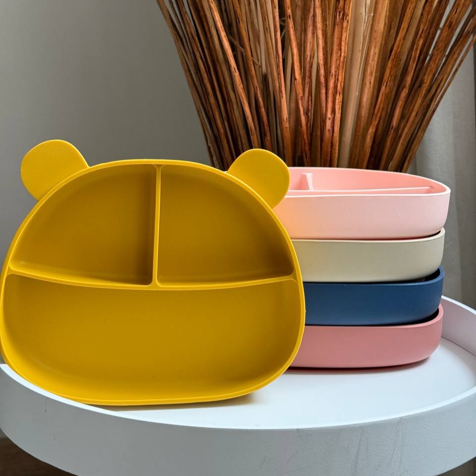 Секційна тарілка "Ведмедик" Гірчиця (Mustard)