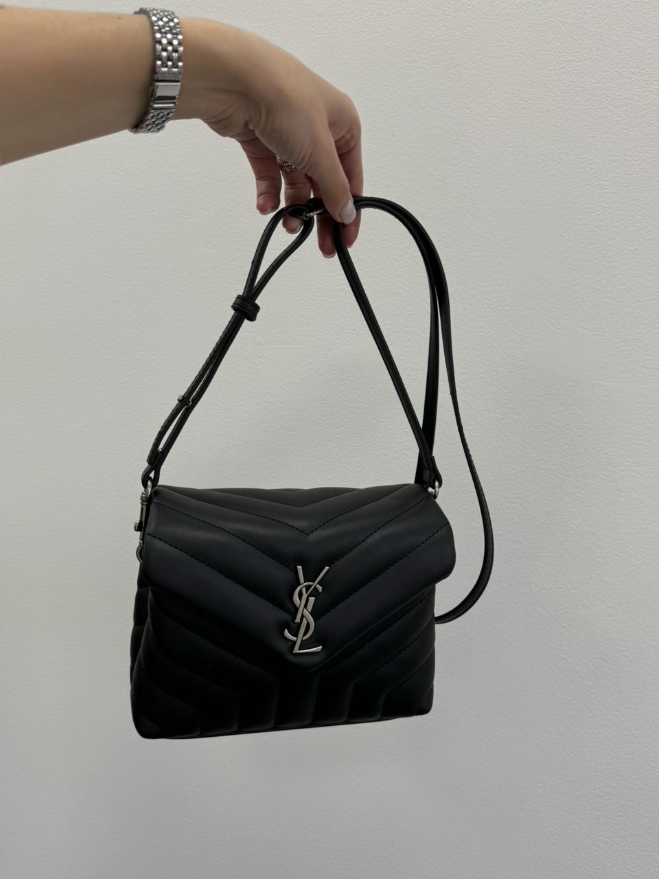 Yves Saint Laurent Toy LouLou In Quilted Leather Black/Silver