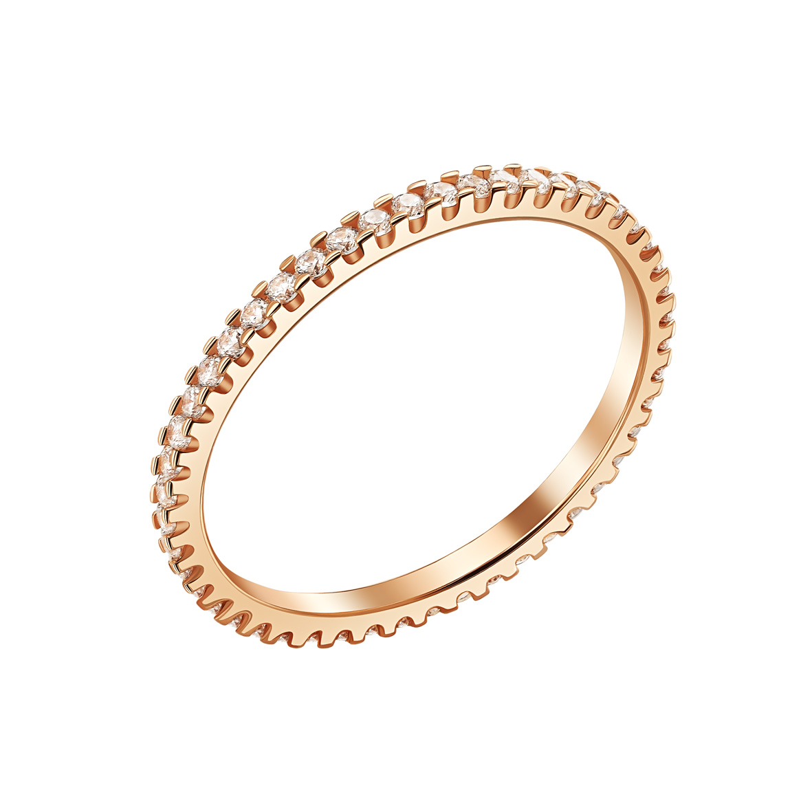 Memoire-Ring aus 585er Rotgold mit Zirkonia