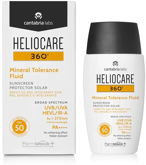 Cantabria Labs HELIOCARE 360º MINERAL TOLERANCE FLUID SPF50, 50 ml - Сонцезахисний мінеральний крем-флюїд  для чутливої шкіри