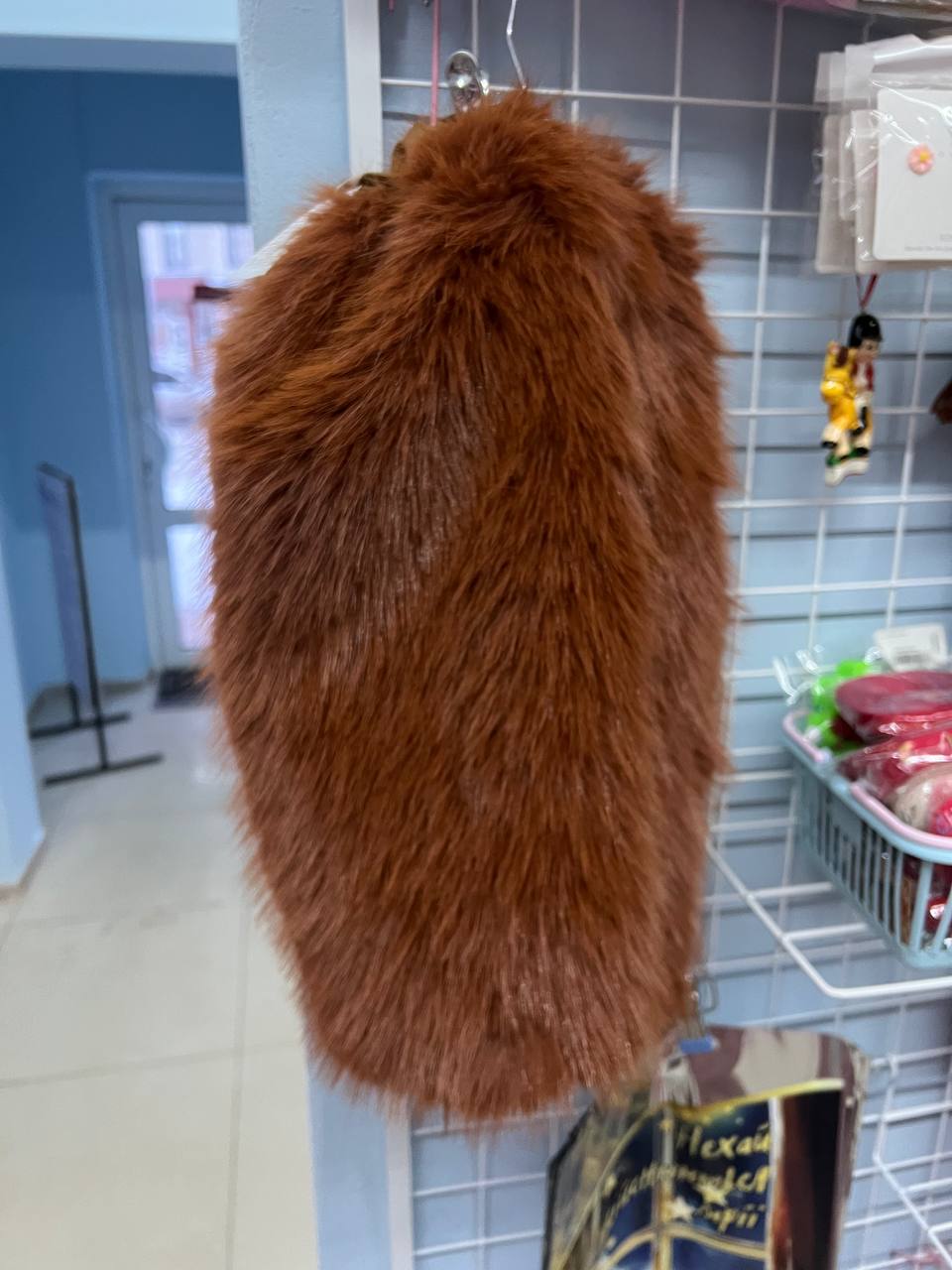 Пухнасті гетри коричневі, 40 см