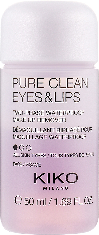 Двофазна міцелярна вода Kiko Pure Clean Eyes & Lips 50 мл