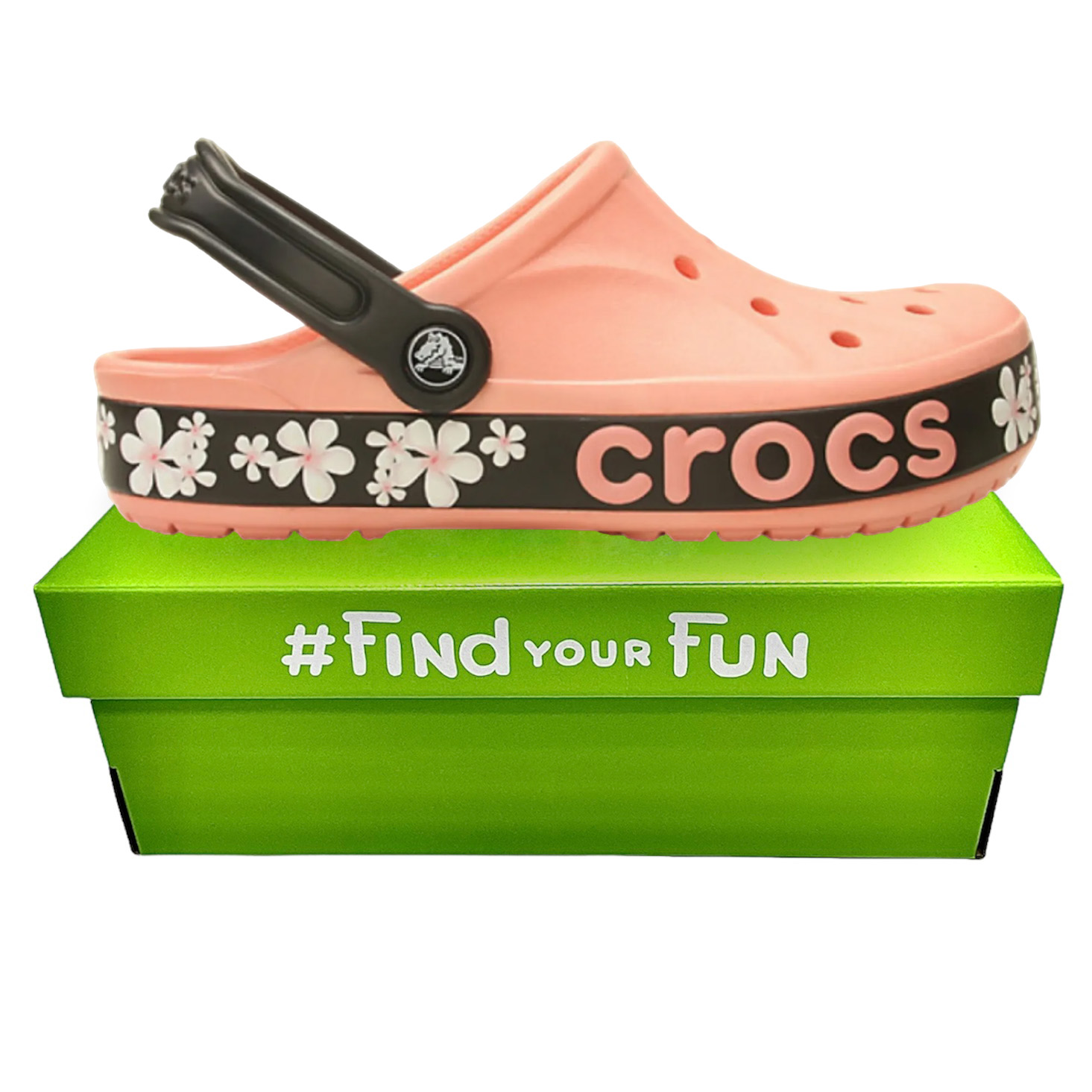 Crocs Bayaband Clog Light Melon/Floral Сабо Крокси жіночі оранжеві