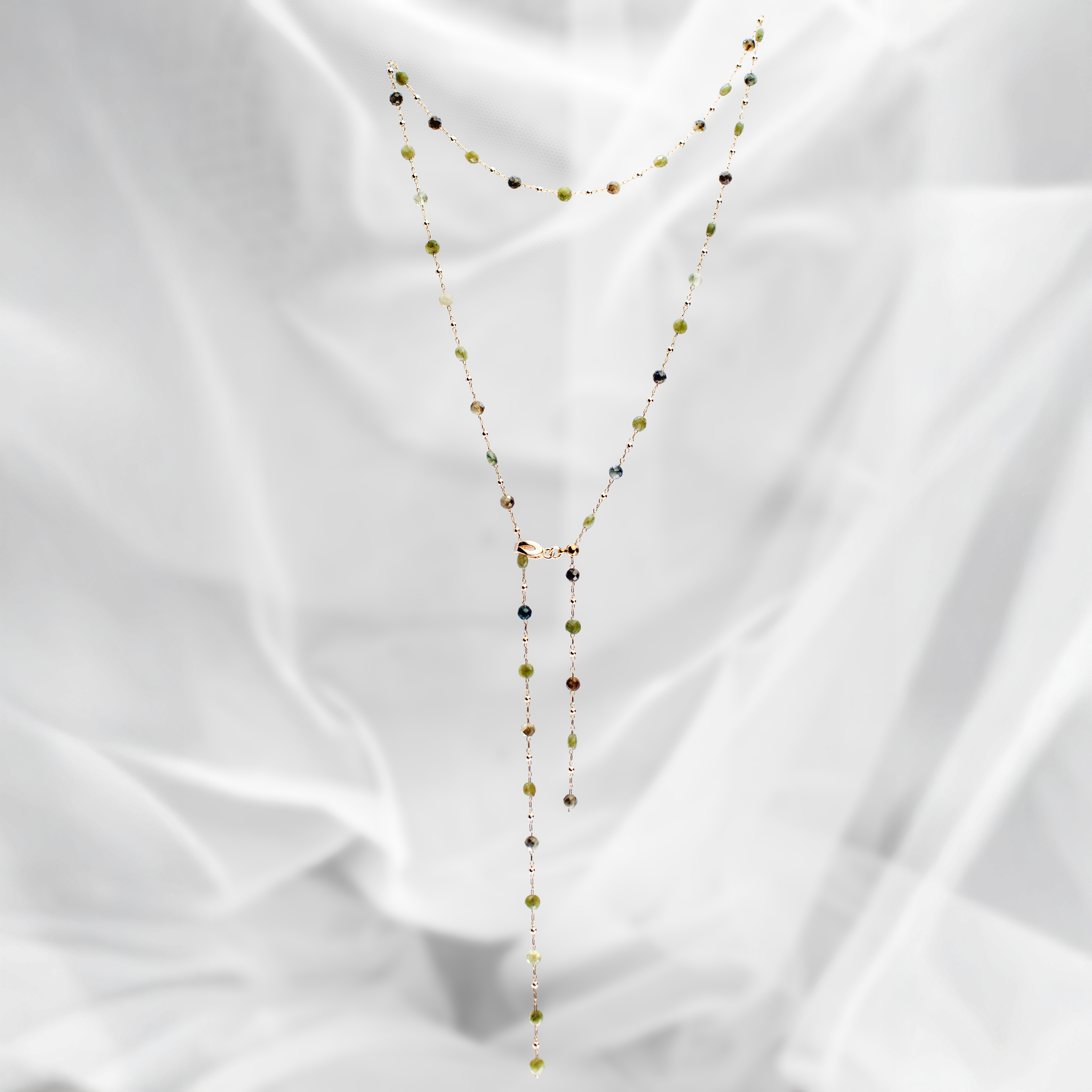 Green Tourmaline double Necklace