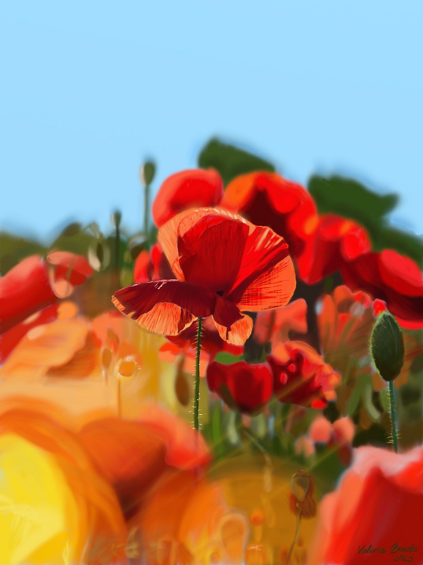 "Eternal Spring". Original digital print by Valeria Bonda, printed on a hoodie (unisex)