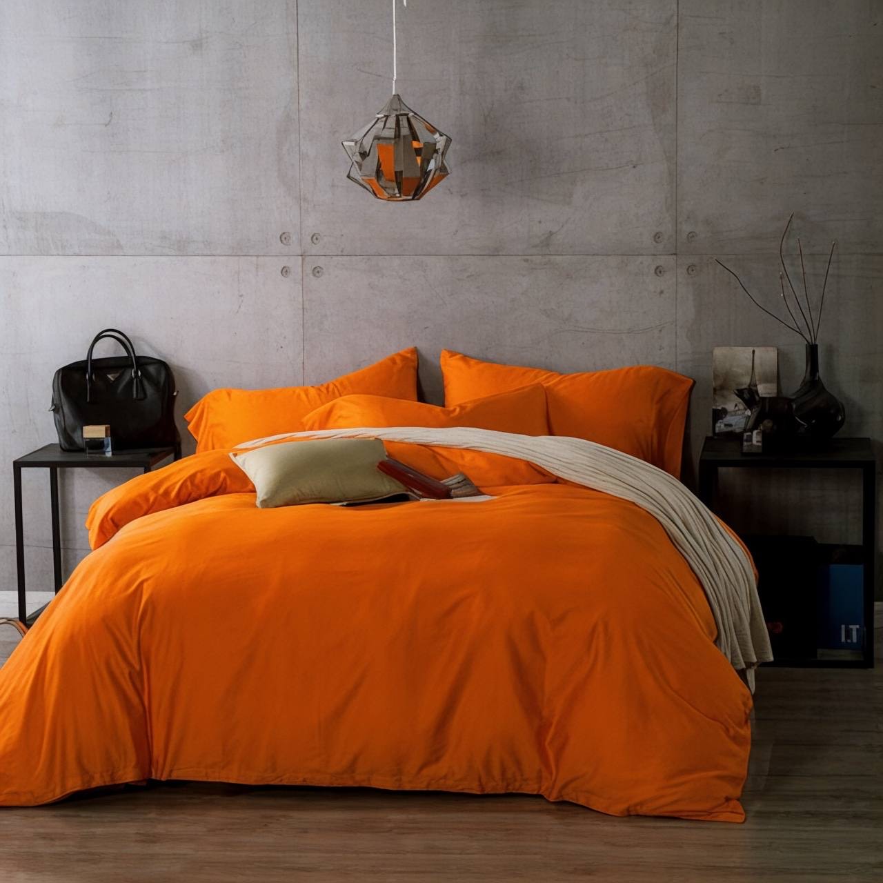 Постільна білизна з ранфорсу, колір Помаранчевий