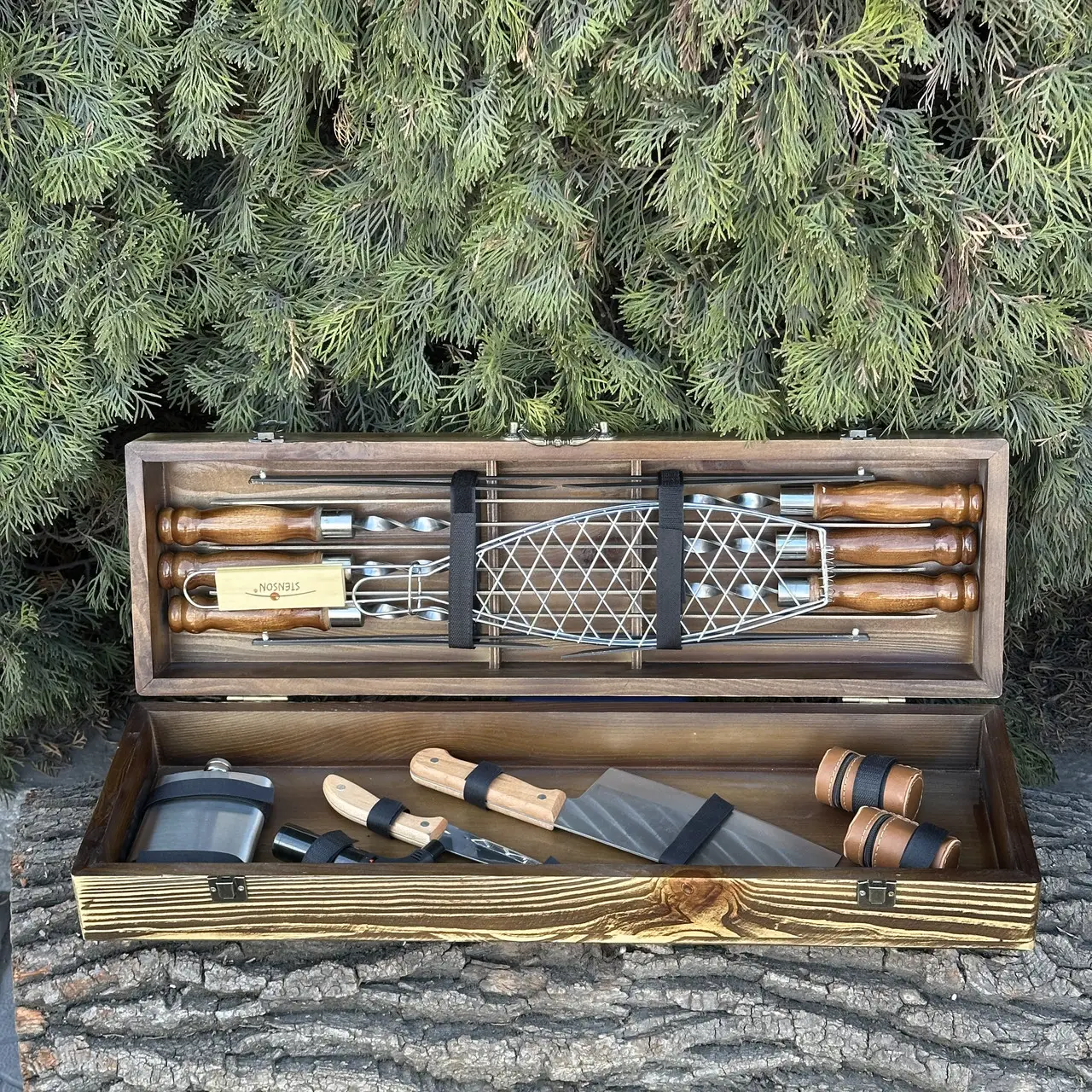 Подарунковий набір шампурів Майстер BBQ світла текстура