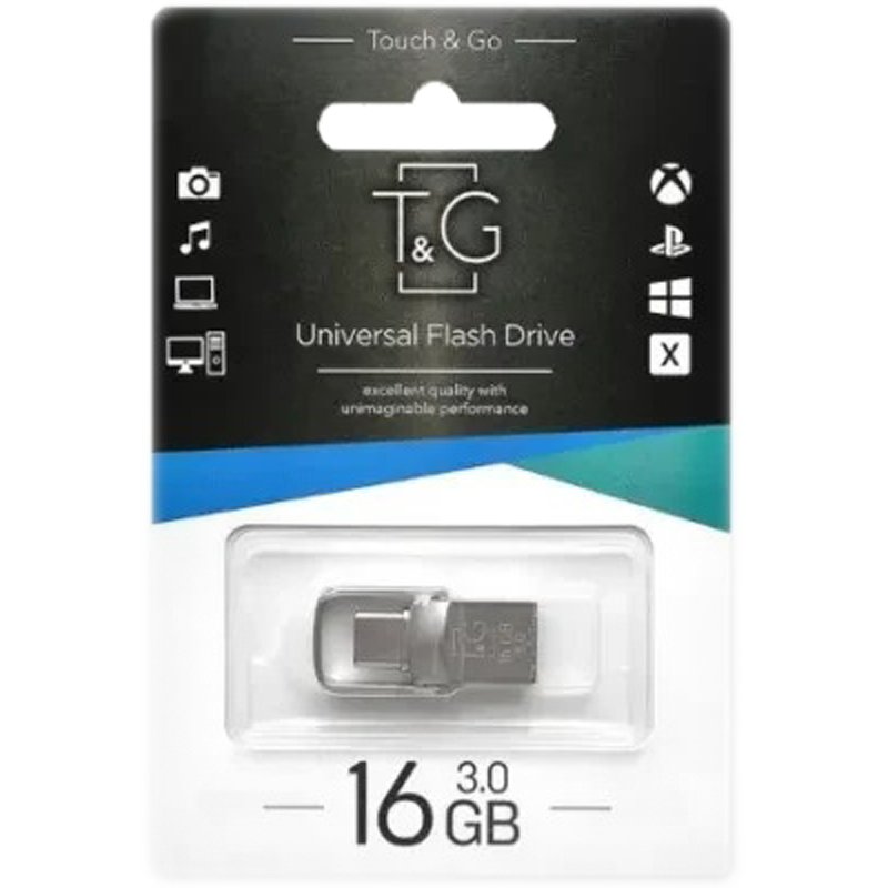 USB 3.0 флеш накопичувач T&G 104 Metal Series 16Gb USB-A/Type-C