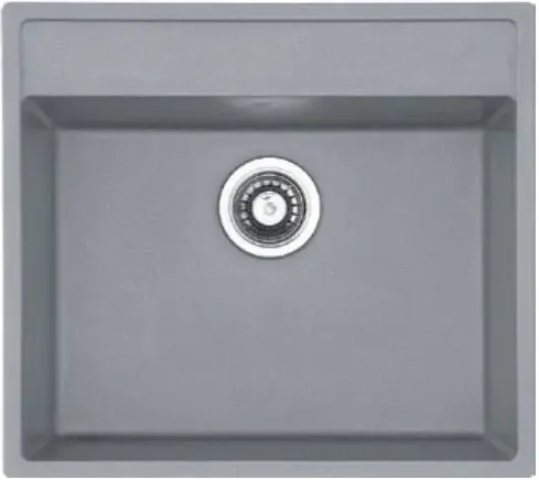 Гранітна мийка Quadro 56x51 Grey Metallic