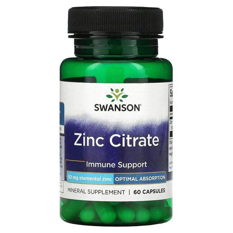 Swanson Zinc Citrate 50 мг – 60 рослинних капсул