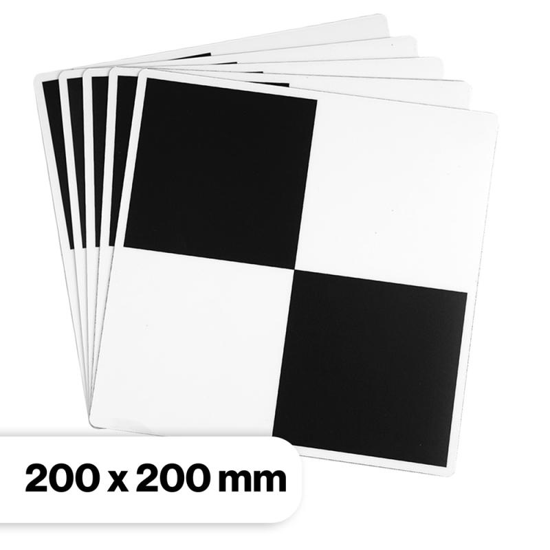 5 MAGNETIC CHECKERBOARD TARGETS AS A SET 20CM X 20CM