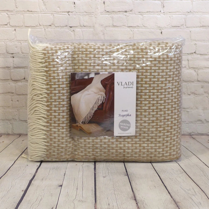 Плед Vladi - Рогожка полуторний вовняний