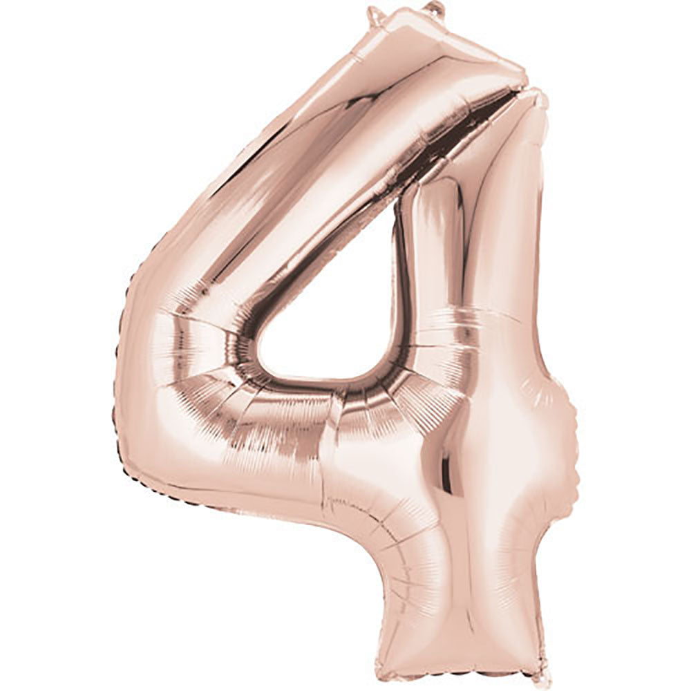 34 inch Number Rose Gold 4 Helium Balloon