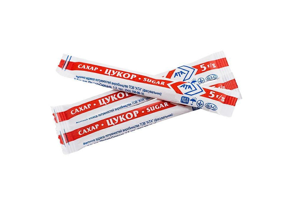 Цукор в стіках 5гр (200 шт), 037200002