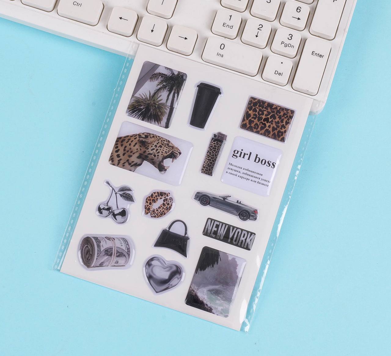 Об'ємні наліпки, стікери, наклейки,  1 лист