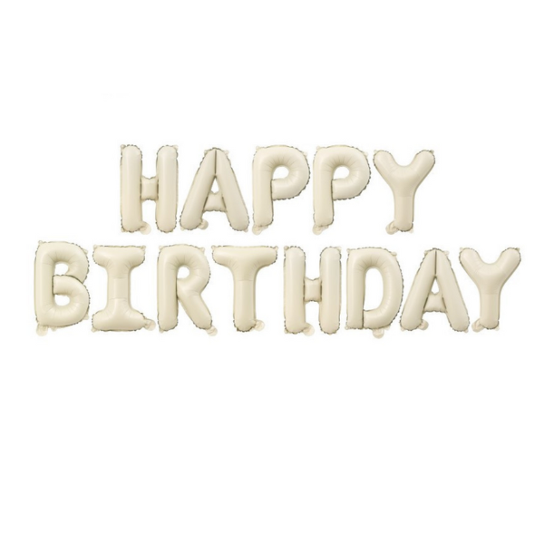 Кулі-літери "Happy birthday" кремова