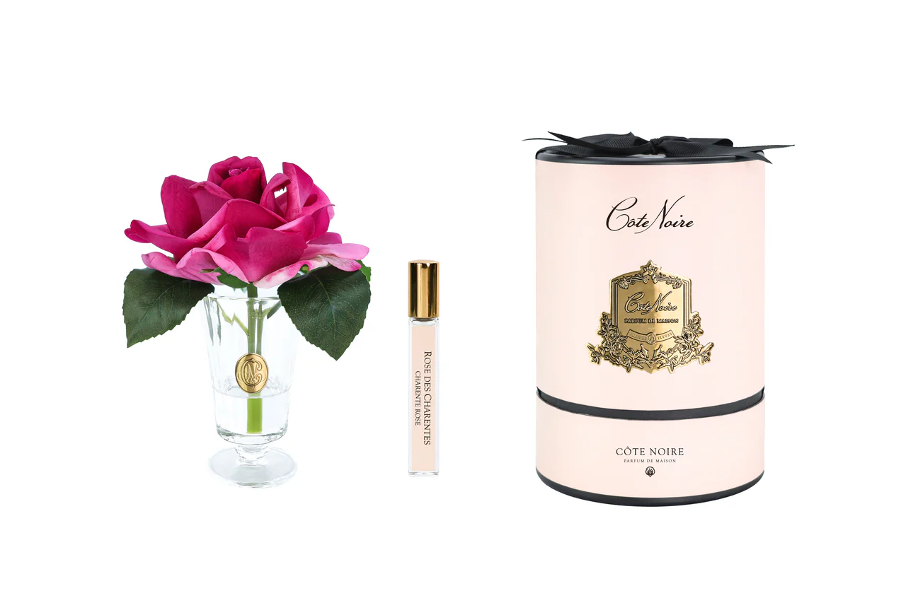 Ароматизована інтер'єрна композиція Côte Noire Charente Rose у рифленій вазі CHR07