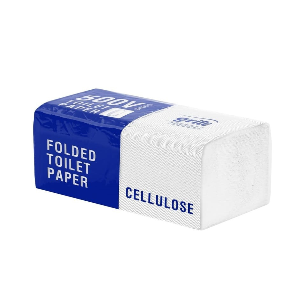 Туалетний папір ОПТОМ листовий Grite Super 500V, 2-шаровий, 500 листів, 225х110 мм