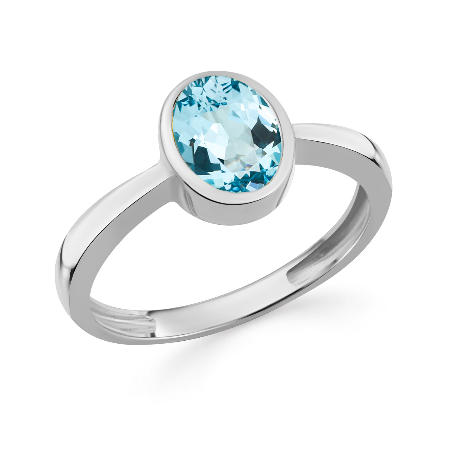 Eleganter Damenring mit Blautopas aus 925er Silber