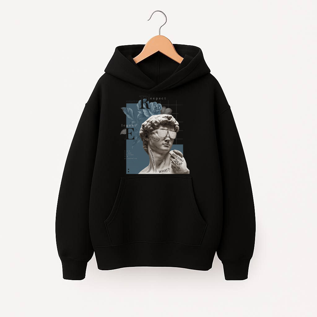 ХУДІ  ОВЕРСАЙЗ ЧОРНЕ З ПРИНТОМ 