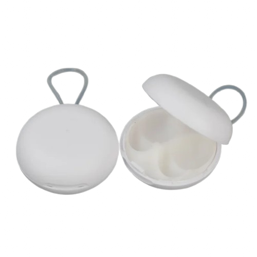 Круглий футляр для зберігання та транспортування берушів Rezonans в білому кольорі