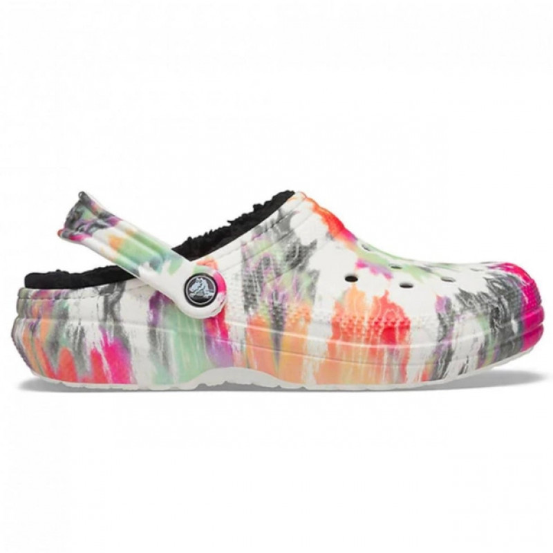 Crocs Classic Lined Tie Dye Сабо Крокси чоловічі / жіночі утеплені мультиколір / чорні