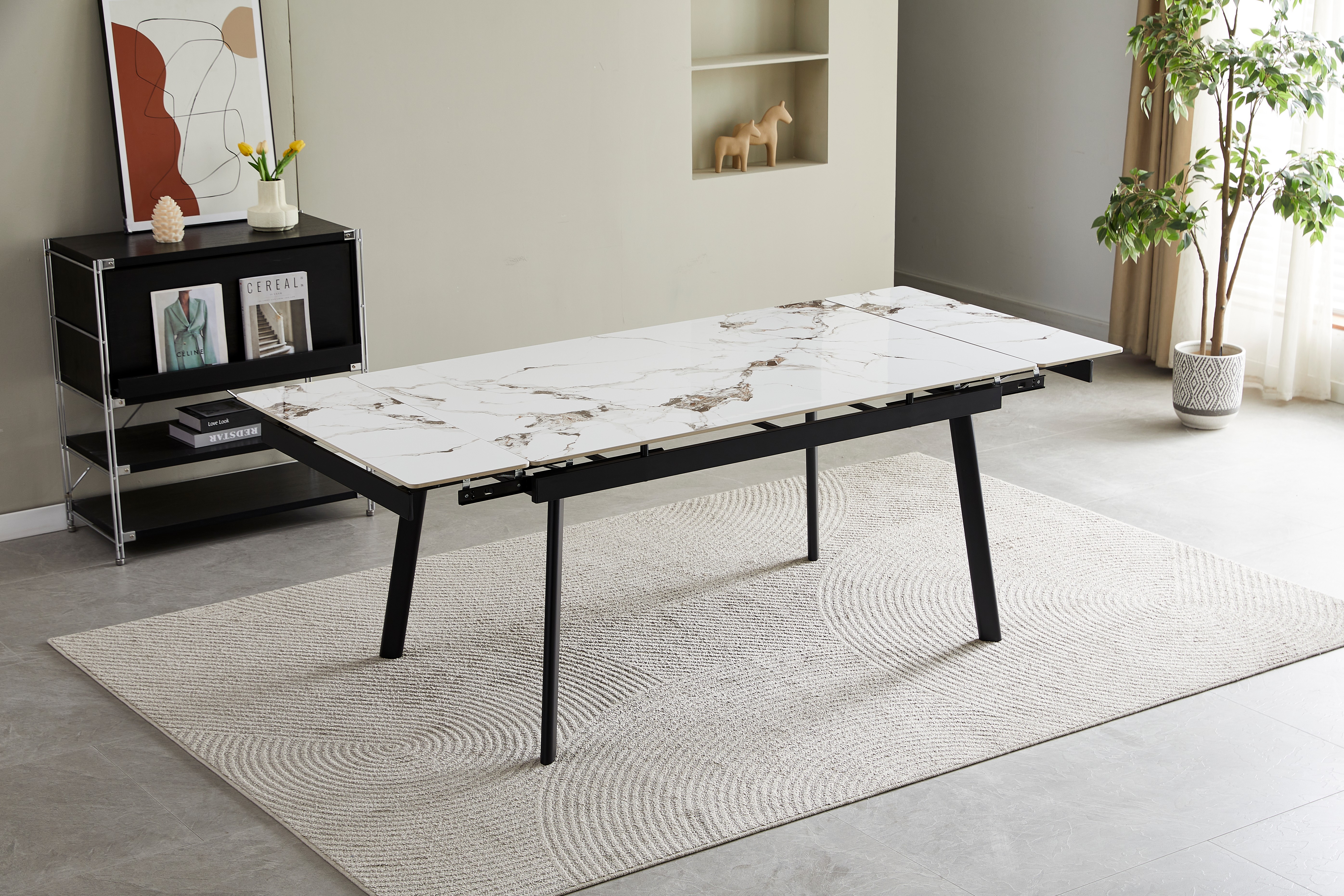 Керамічний стіл TM-98 панда вайт + чорний