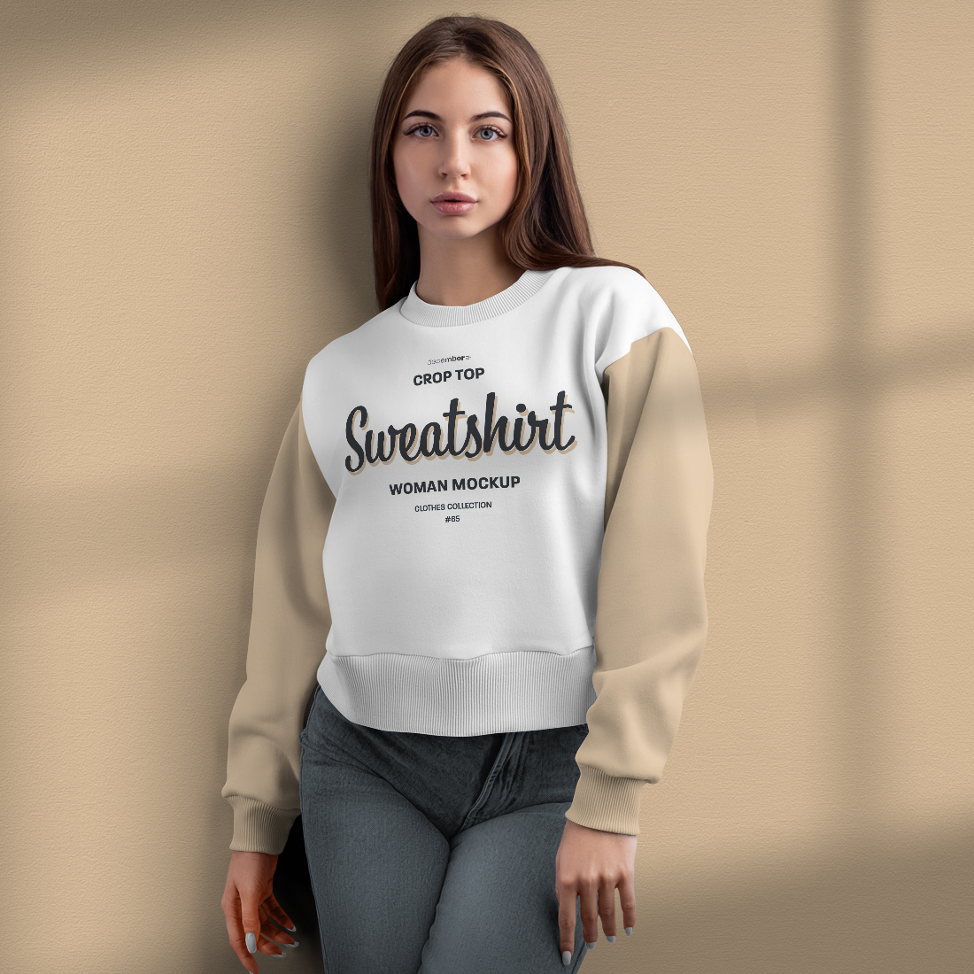 10 Mockups Crop Top Woman Sweatshirt