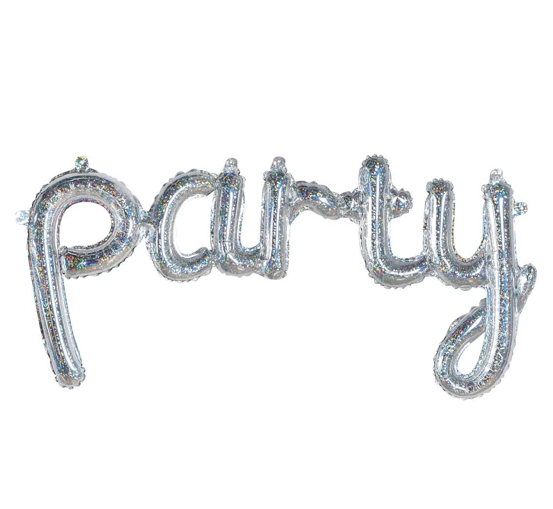 Фольгована куля "party" голографічне срібло