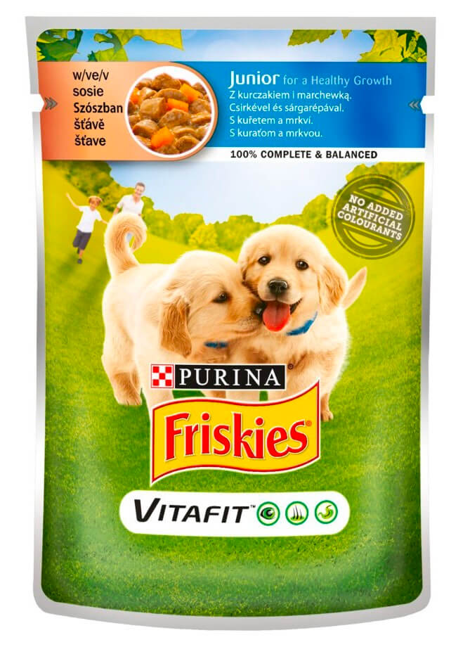 Фріскіс Шматочки у підливці з куркою та морквою для дорослих собак 100г