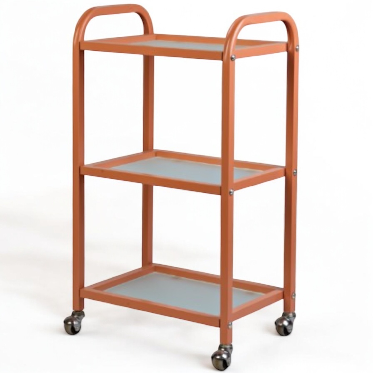 Візок косметологічний маніпуляційний з трьома полицями,персиковий