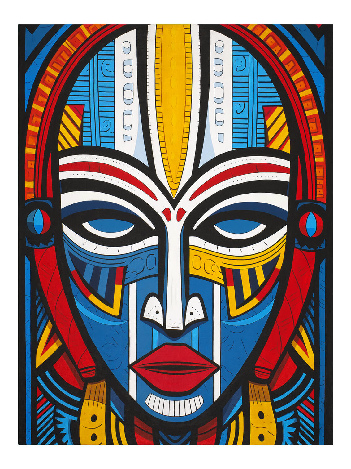 African Mask 3, limited edition giclee print on paper