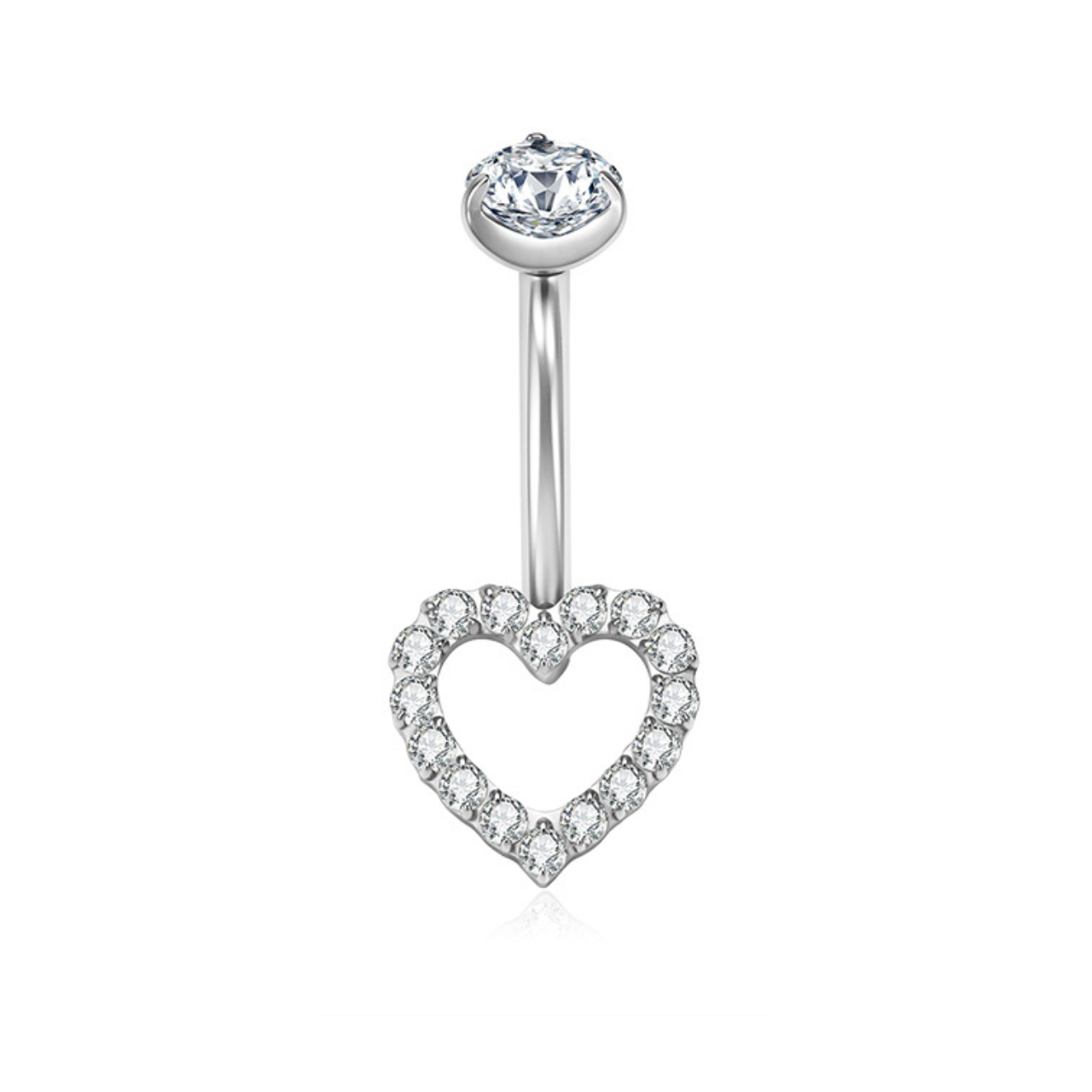 Heart Crystal Navel Ring