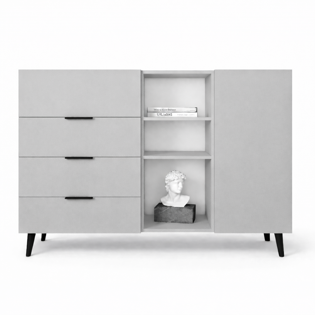 Комод з центральною нішею з полицями на ніжках