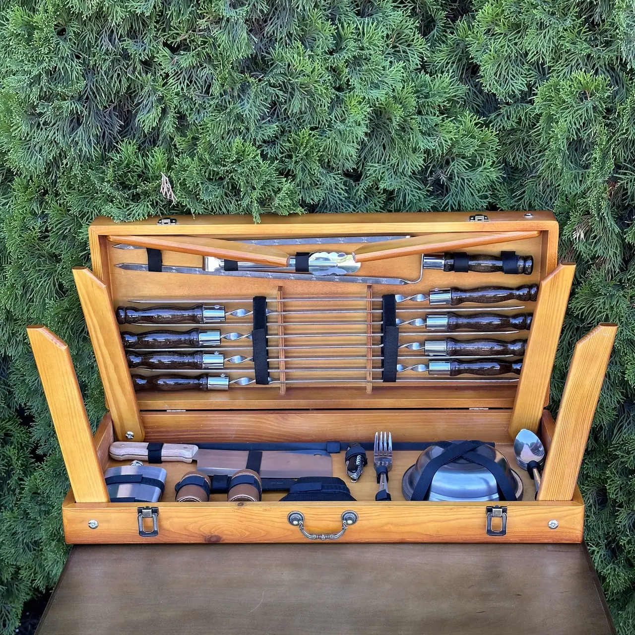 Подарунковий набір Пікнік кейс-столик світлий