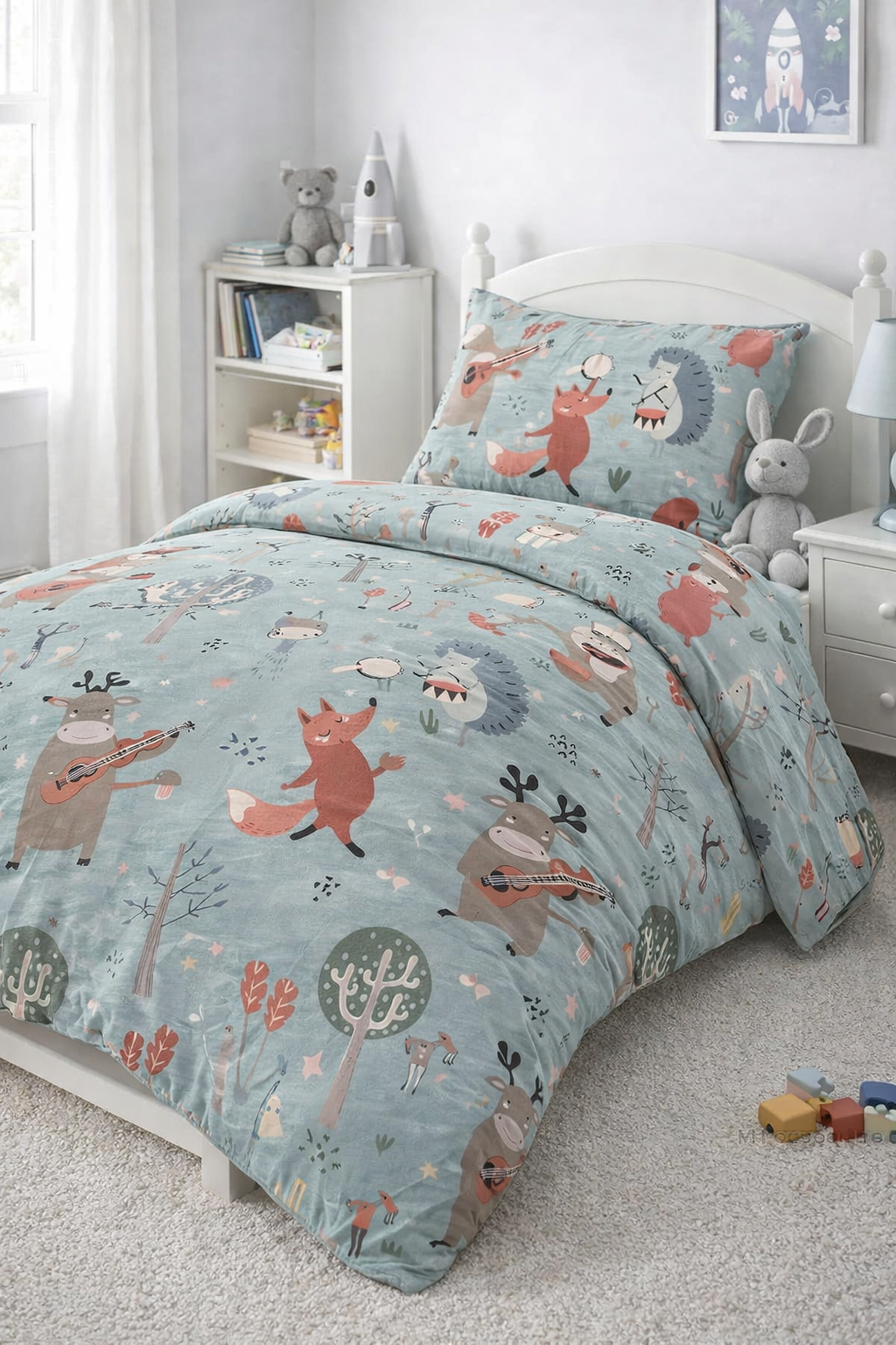 Постільна білизна для хлопчиків ранфорс прінт " Лиснята та олені"