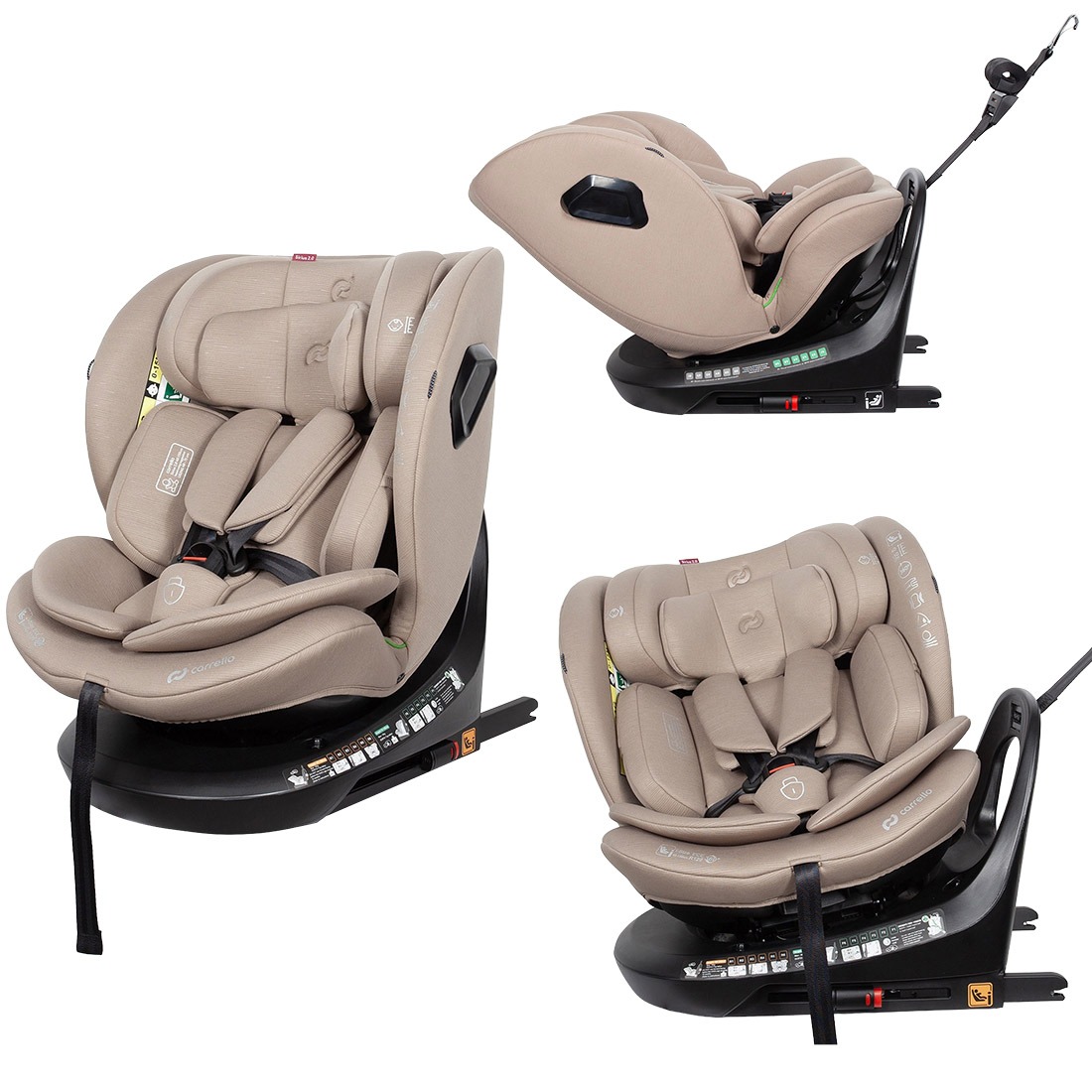 Автокрісло Carrello Sirius 2.0 CRL-8809 i-Size 40-150см ISOFIX, поворот, якір Sandstone Beige