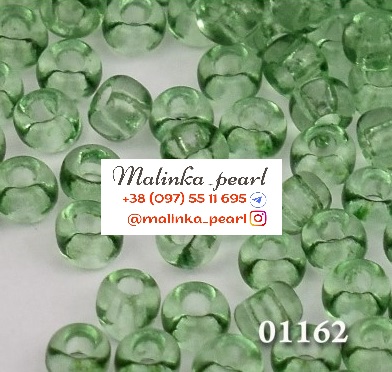 Бісер сіра зелень, кристальний