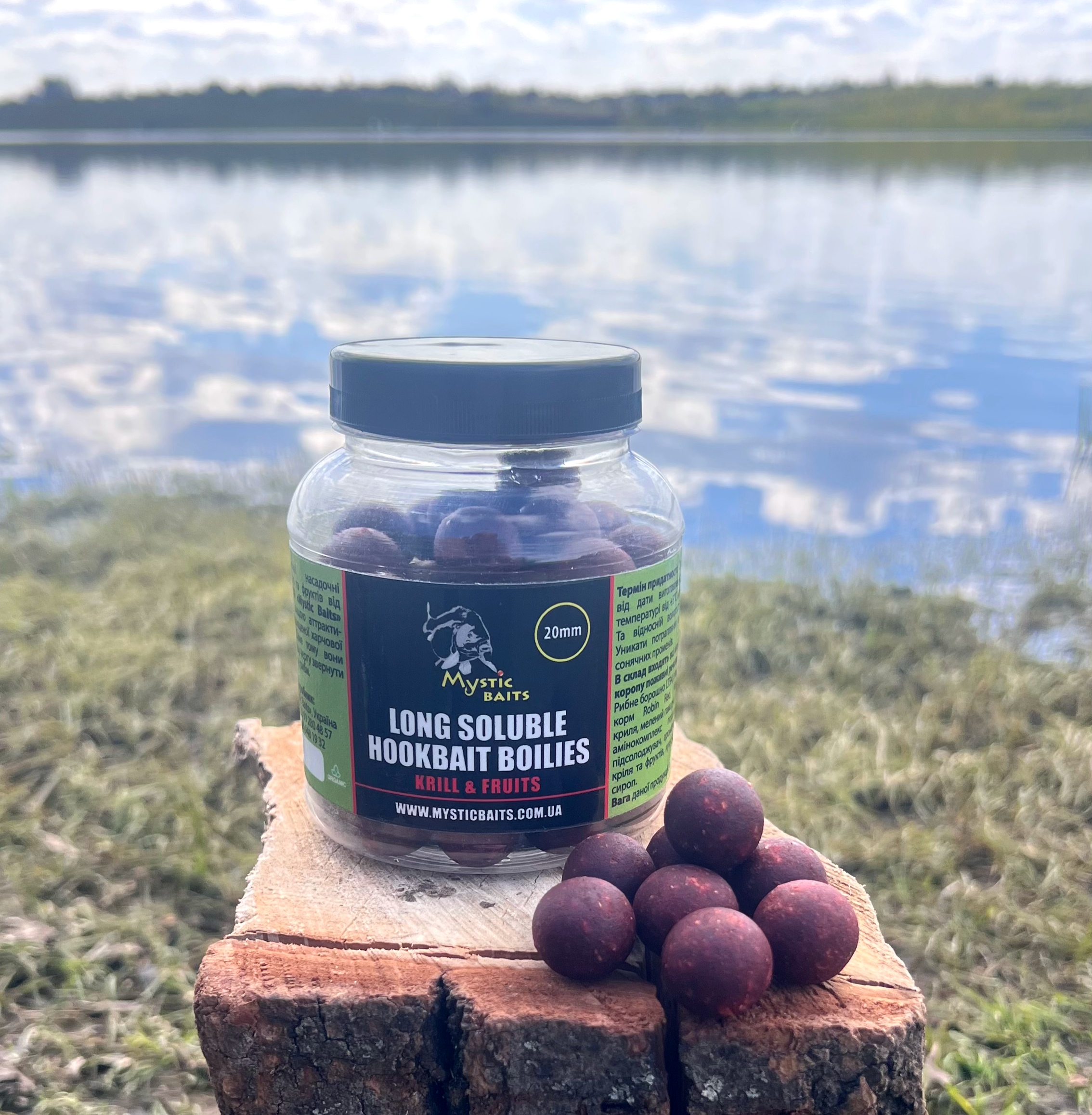 Довго Розчинні бойли Krill & Fruits Long soluble hookbait boilies 20мм