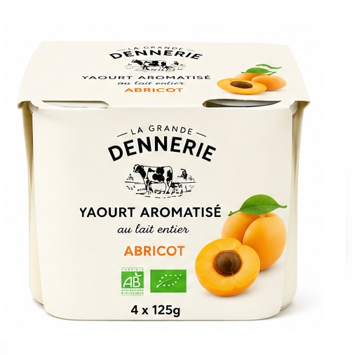 Yaourts à l'abricot bio fermier (4x125g)
