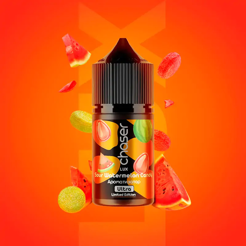 РІДИНА Chaser LUX 30 мл 50мг Sour Watermelon Candy (Кисла Кавунова Цукерка)