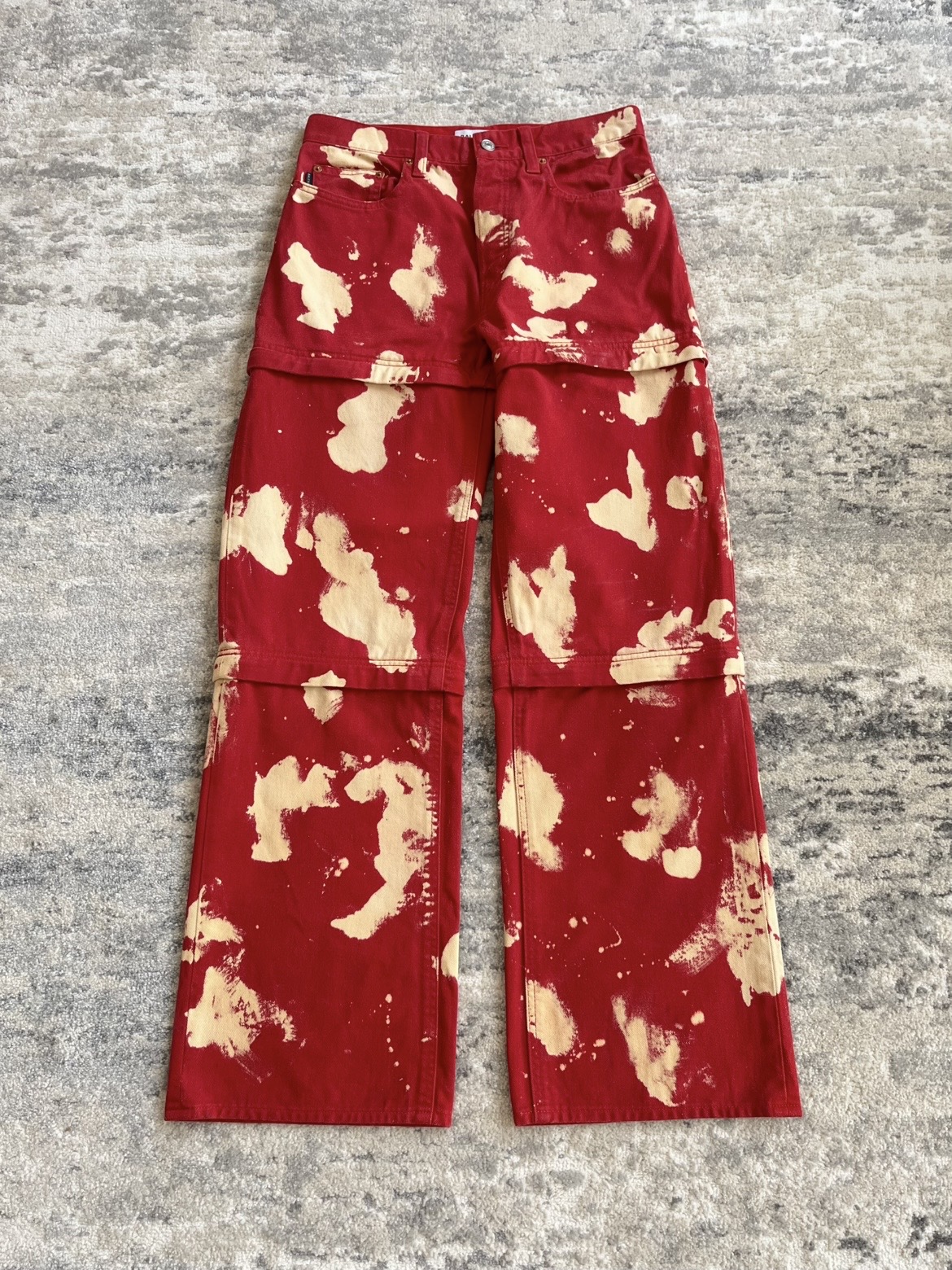 balenciaga ss18 splash dye convertible jeans