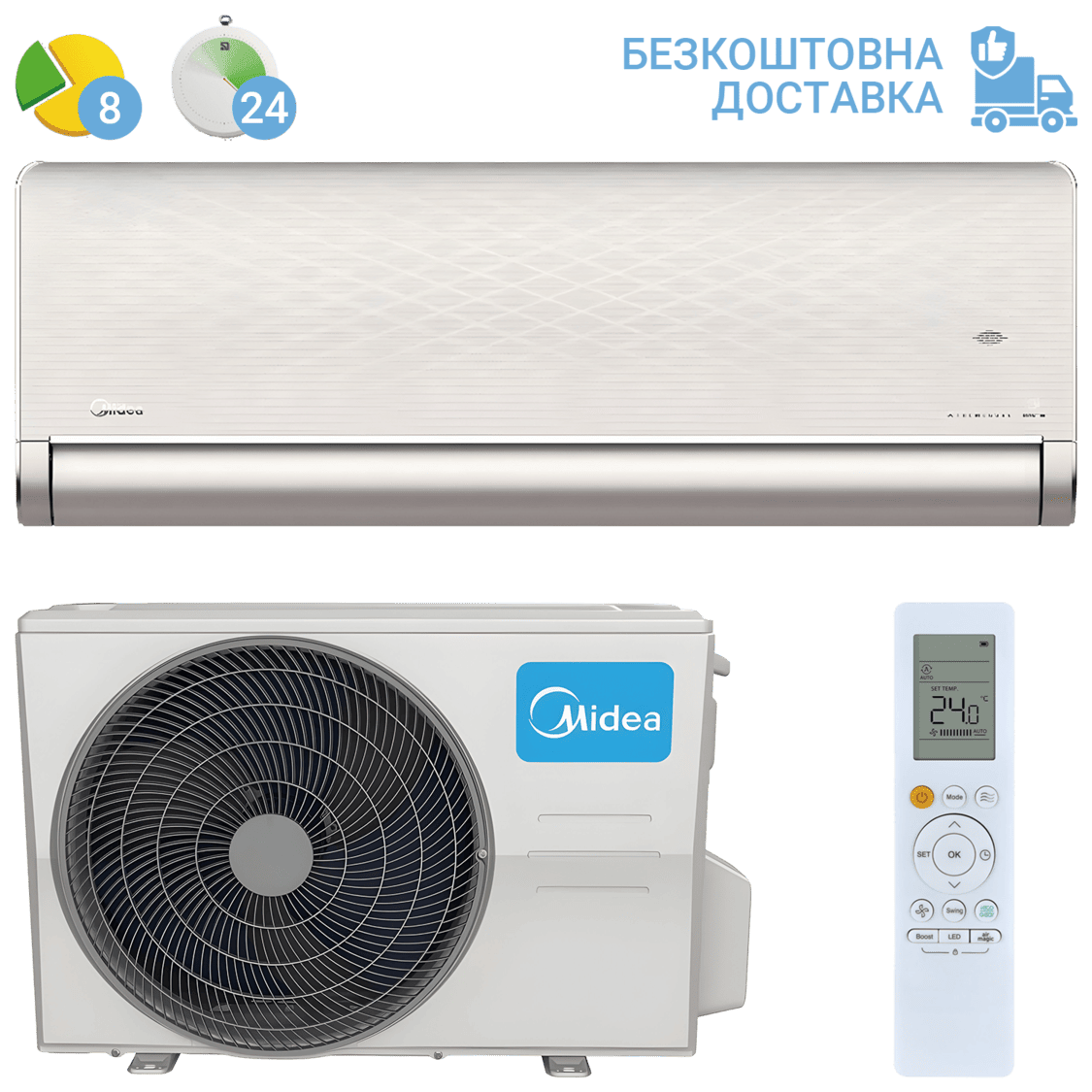 Кондиціонер Midea MSXT-09HRFN8-GOLD-I /MSXT-09HRFN8-O (з установкою: +3900 грн)