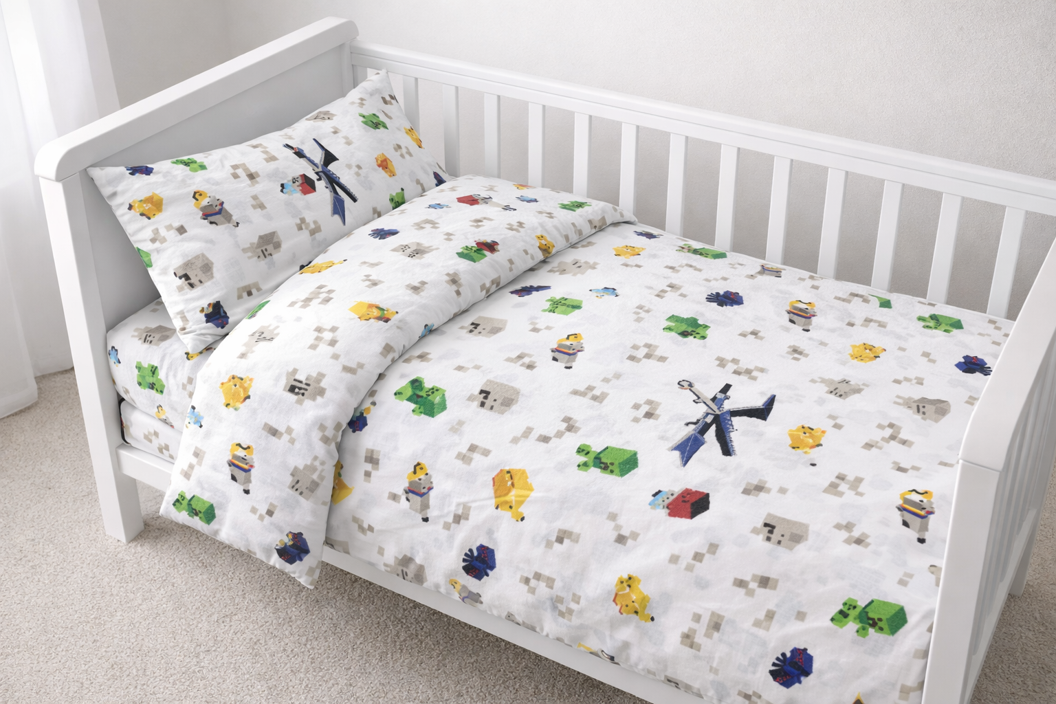 Постільна білизна для немовлят ранфорс прінт  "Майнкрафт"